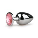 Metal Butt Plug No. 6 Silver/Pink 3,8 cm