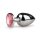 Metal Butt Plug No. 6 Silver/Pink 3,8 cm