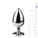 Metal Butt Plug No. 6 Silver/Clear 3,8 cm