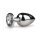 Metal Butt Plug No. 6 Silver/Clear 3,8 cm