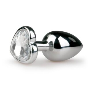 Metal Butt Plug No. 2 Silver/Clear 2,6 cm