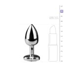 Metal Butt Plug No. 2 Silver/Clear 2,6 cm