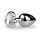 Metal Butt Plug No. 2 Silver/Clear 2,6 cm