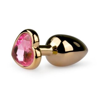Metal Butt Plug No. 3  Gold/Pink 2,6 cm