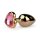 Metal Butt Plug No. 3  Gold/Pink 2,6 cm