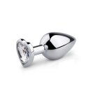 Metal Butt Plug No. 7 Silver/Clear 3,2 cm