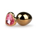Metal Butt Plug No. 7 Gold/Pink 3,2 cm