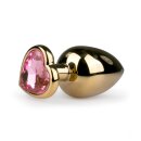 Metal Butt Plug No. 8 Gold/Pink 3,8 cm
