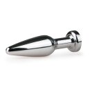 Metal Butt Plug No. 9 Silver/Clear 2,8 cm