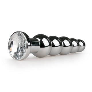 Metal Butt Plug No. 14 Silver/Clear