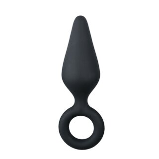 Black Buttplug With Pull Ring Medium 3,5 cm