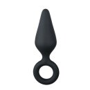 Black Buttplug With Pull Ring Medium 3,5 cm