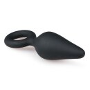 Black Buttplug With Pull Ring Medium 3,5 cm