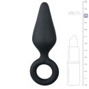 Black Buttplug With Pull Ring Medium 3,5 cm