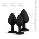 Silicone Buttplug Set with Diamond Black
