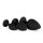Silicone Buttplug Set with Diamond Black