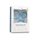 Three Size Cock Ring Set Blue