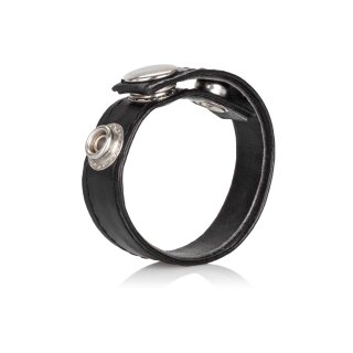 Leather 3-Snap Ring Black