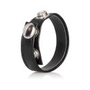 Leather 3-Snap Ring Black
