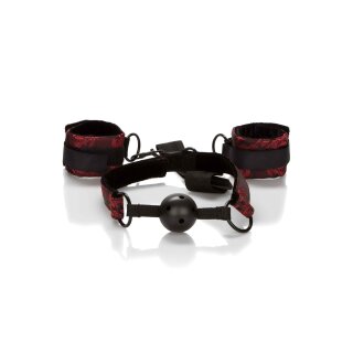 Breathable Ball Gag With Cuffs Black
