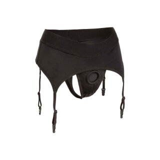Boundless Thong with Garter Black L/XL