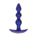 The Bold Beaded Vibrating Anal Plug Blue Metallic