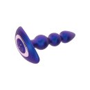 The Bold Beaded Vibrating Anal Plug Blue Metallic