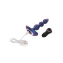 The Bold Beaded Vibrating Anal Plug Blue Metallic