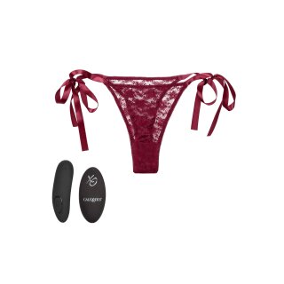 Remote Control Lace Thong Set Red