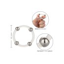 Steel Beaded Silicone Ring L Transparent