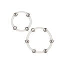 Steel Beaded Silicone Ring Set Transparent