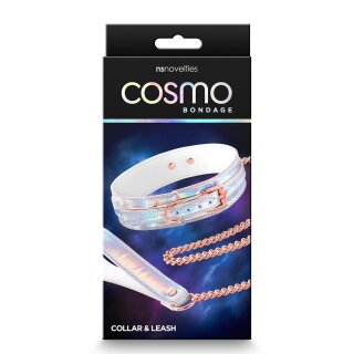 Cosmo Bondage Collar And Leash Rainbow