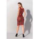 Bedrucktes Datex Kleid mit Wellenmuster rot S - XL