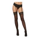Sheer thigh highs w lace topblack One Size - Queen Size