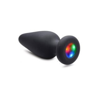 Booty Sparks Silicone Light-Up Medium Anal Plug - Black 3,4 cm