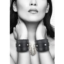 Plush Bonded Leather Hand Cuffs - With Adjustable Straps