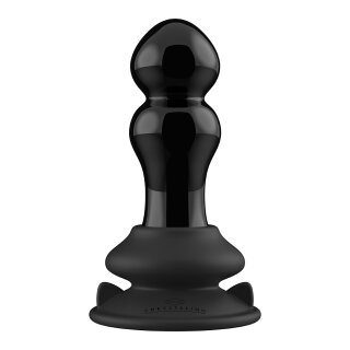 Rimly - Glass Vibrator - With Suction Cup and Remote - Rechargeable - 10 Speed - Black