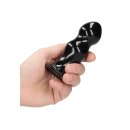 Rimly - Glass Vibrator - With Suction Cup and Remote - Rechargeable - 10 Speed - Black