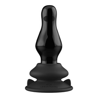 Missy - Glass Vibrator - With Suction Cup and Remote - Rechargeable - 10 Speed - Black