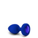 B-Vibe Vibrating Jewel Plug L/Xl Navy - 4,5 cm