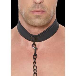 Shots Ouch! neoprene collar with leash black