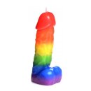 Master Series Pride Pecker Rainbow Drip Candle - 363 g
