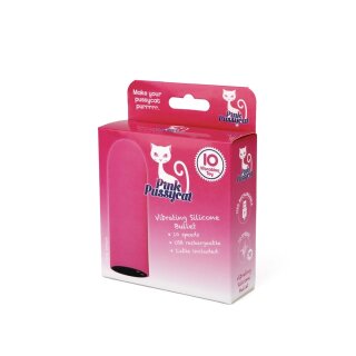 Pink Pussycat Vibrating Silicone Bullet