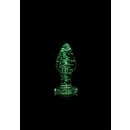 Glass Butt Plug - Glow in the Dark - Medium - 3,2 cm
