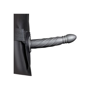 Shots Ouch! Gedrehter hohler Strap-On grau 20 cm