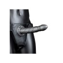 Shots Ouch! Gedrehter hohler Strap-On grau 20 cm