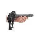 Shots Ouch! Gedrehter hohler Strap-On grau 20 cm