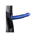 Shots Ouch! Gedrehter hohler Strap-On blau 20 cm