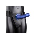 Shots Ouch! Gedrehter hohler Strap-On blau 20 cm