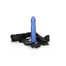 Shots Ouch! Gedrehter hohler Strap-On blau 20 cm